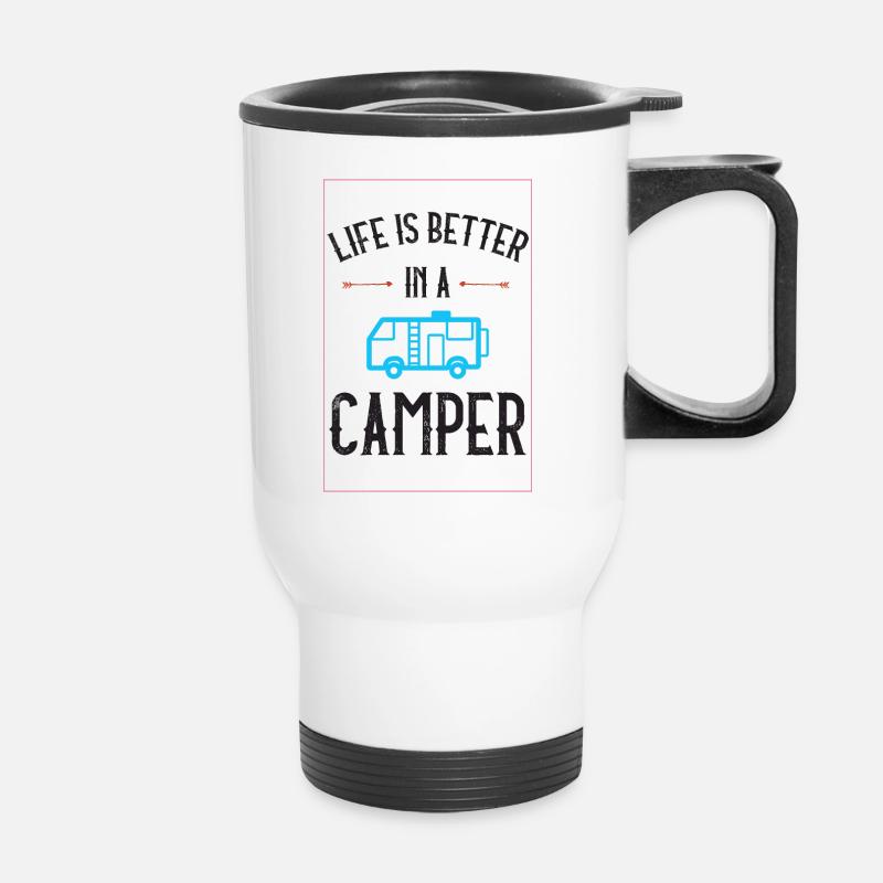 Life is better in a Camper - Thermal mug with handle - white