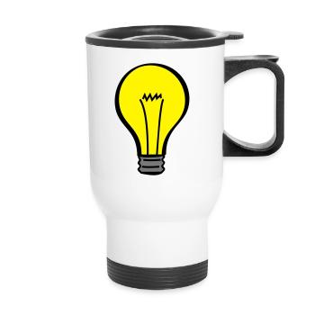 light bulb - Thermal mug with handle - white - Front
