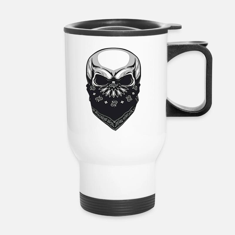Bandit crâne - Tasse isotherme avec poignée - blanc