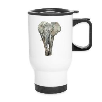 Éléphant - Tasse isotherme avec poignée - blanc - Devant