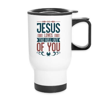Baptême, communion et confirmation cadeaux - Tasse isotherme avec poignée - blanc - Devant