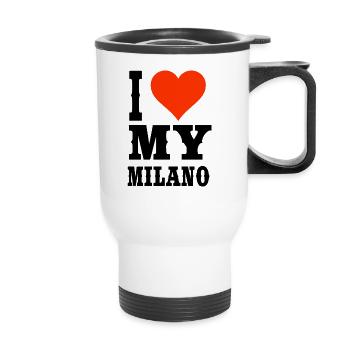I love my Milano - cool Milan T-shirt - Thermal mug with handle - white - Front