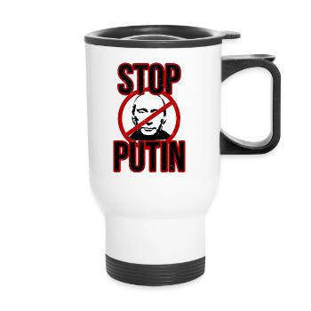 Stop Putin - Thermal mug with handle - white - Front
