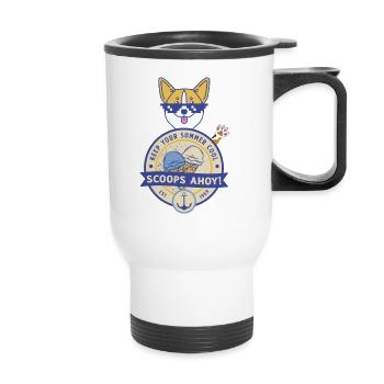 keep your summer cool - scoops ahoy - Thermal mug with handle - white - Front
