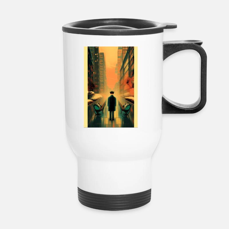 Streets 3 - Thermal mug with handle - white