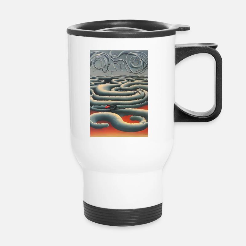 Des serpents dans le ciel - Tasse isotherme avec poignée - blanc