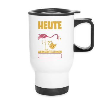 Heute gepflegt auf Werkseinstellungen zurücksetzen - Thermobecher mit Tragegriff - Weiß - Vorne