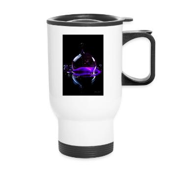 Gouttes violettes 5 - Tasse isotherme avec poignée - blanc - Devant