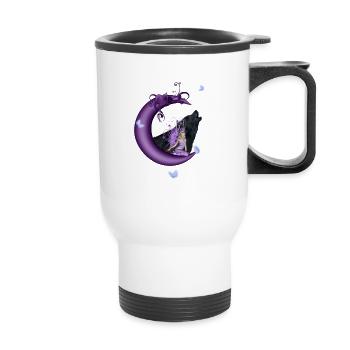 Fairy on the Moon - Thermal mug with handle - white - Front