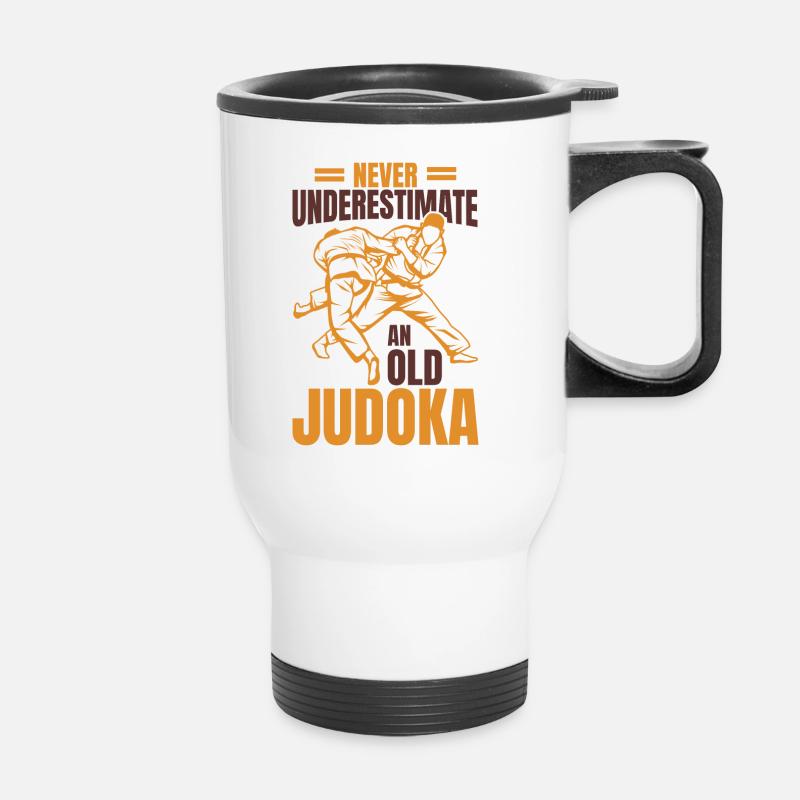Judo Opa - Thermobecher mit Tragegriff - Weiß