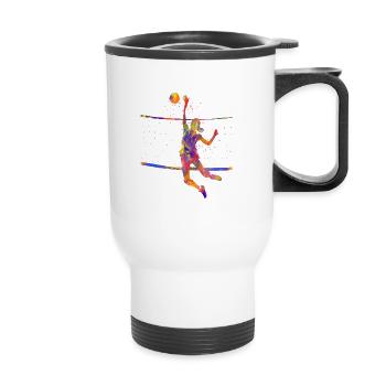 Joueur de volley-ball - Tasse isotherme avec poignée - blanc - Devant