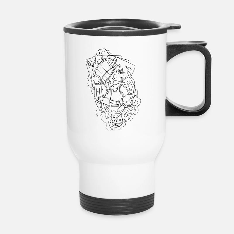 Game cards - Thermal mug with handle - white