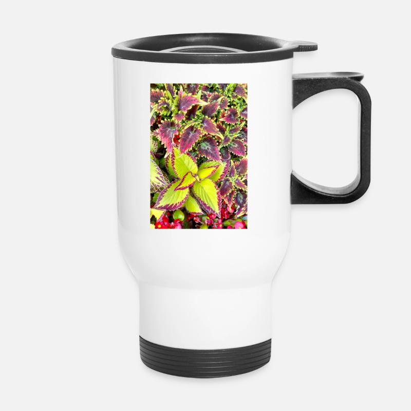 Buntnessel - Thermobecher mit Tragegriff - Weiß