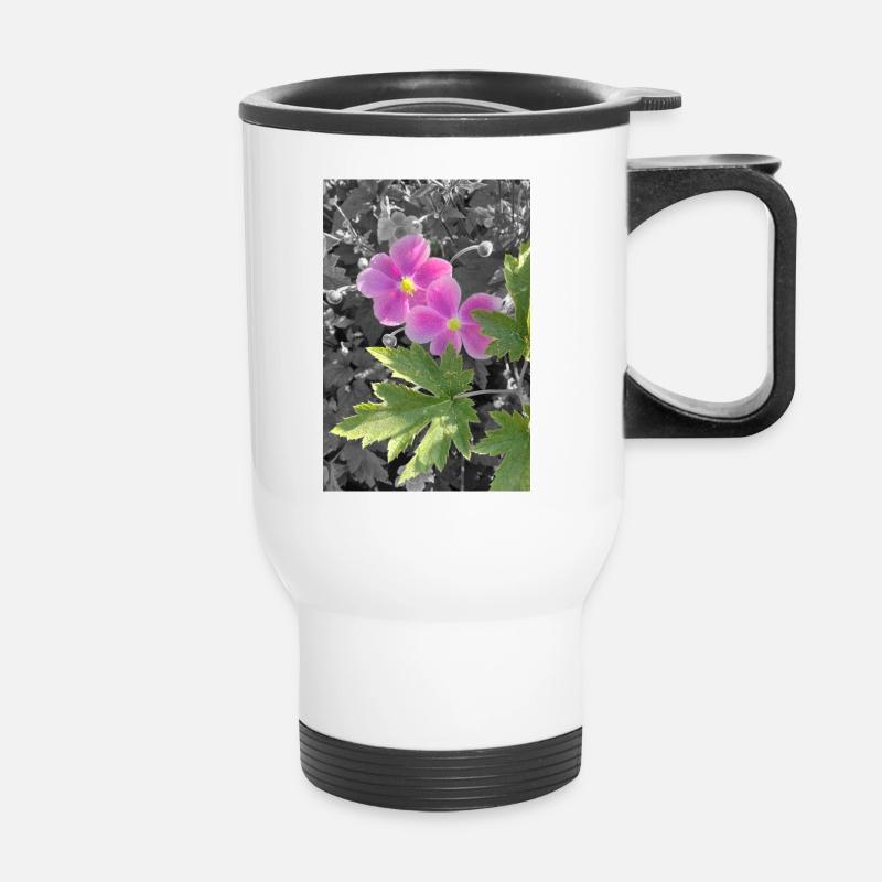 HERBST-ANEMONEN - Thermobecher mit Tragegriff - Weiß