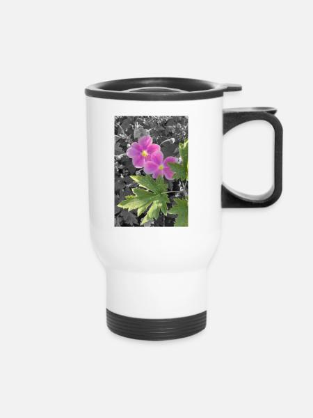 HERBST-ANEMONEN - Thermobecher mit Tragegriff - Weiß