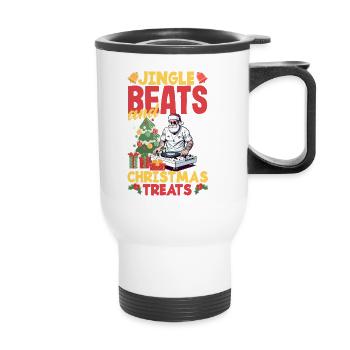 Jingle beats and Christmas treats DJ Xmas Hip Hop - Thermal mug with handle - white - Front