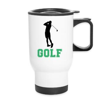 golf - Thermobecher mit Tragegriff - Weiß - Vorne