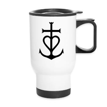 Croix Camargue - Thermal mug with handle - white - Front