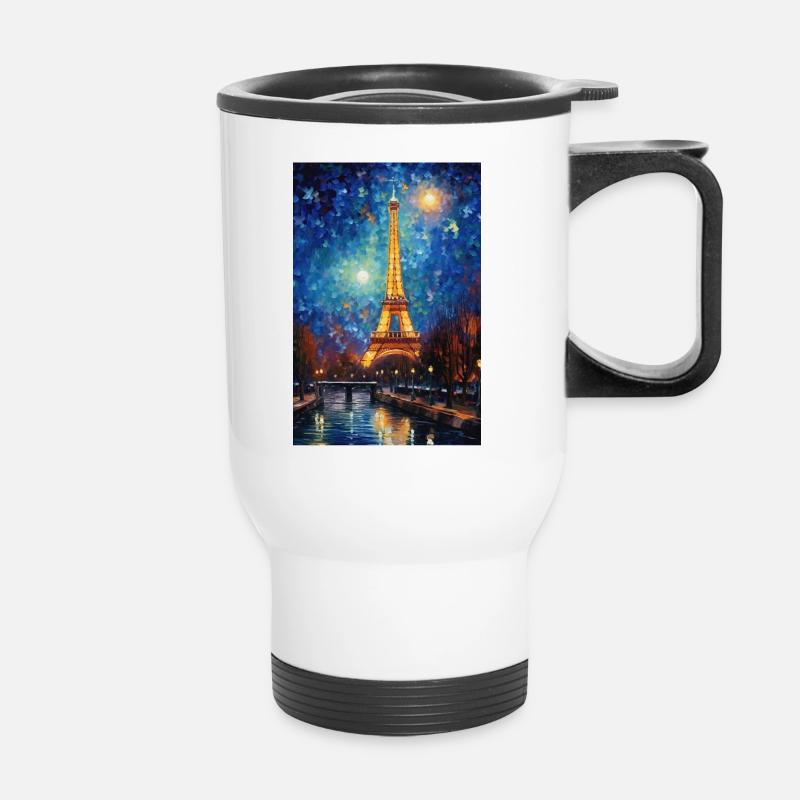 Eiffelturm - Thermobecher mit Tragegriff - Weiß