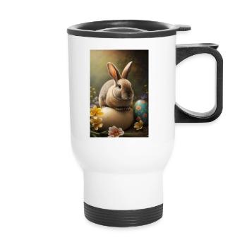 Easter Bunny - Thermal mug with handle - white - Front