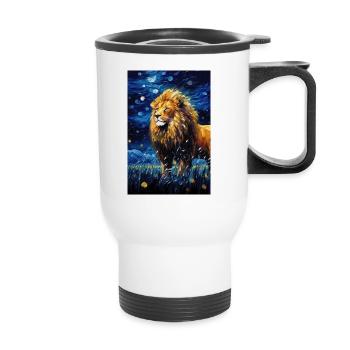 Lion - Thermal mug with handle - white - Front