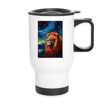 Lion - Thermal mug with handle - white - Front