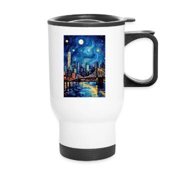 New York - Tasse isotherme avec poignée - blanc - Devant