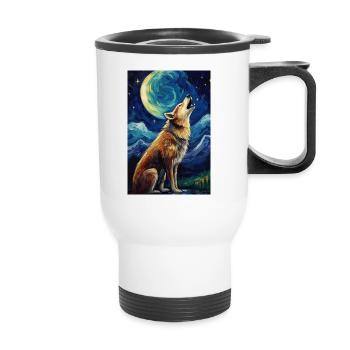 Wolf - Thermobecher mit Tragegriff - Weiß - Vorne