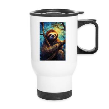 Sloth - Thermal mug with handle - white - Front