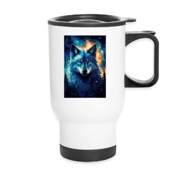Wolf - Thermobecher mit Tragegriff - Weiß - Vorne