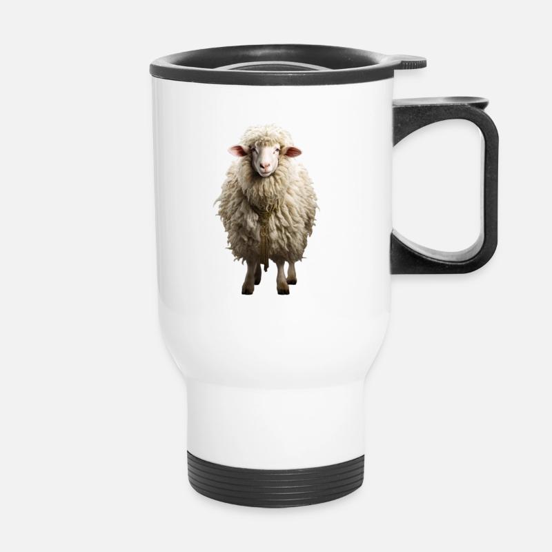 Schaf Sheep T-Shirt - Thermal mug with handle - white