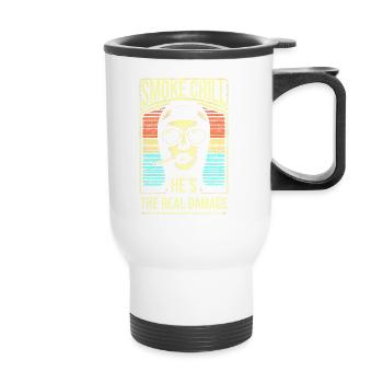Smoke Chill C’est le vrai dégât - Tasse isotherme avec poignée - blanc - Devant