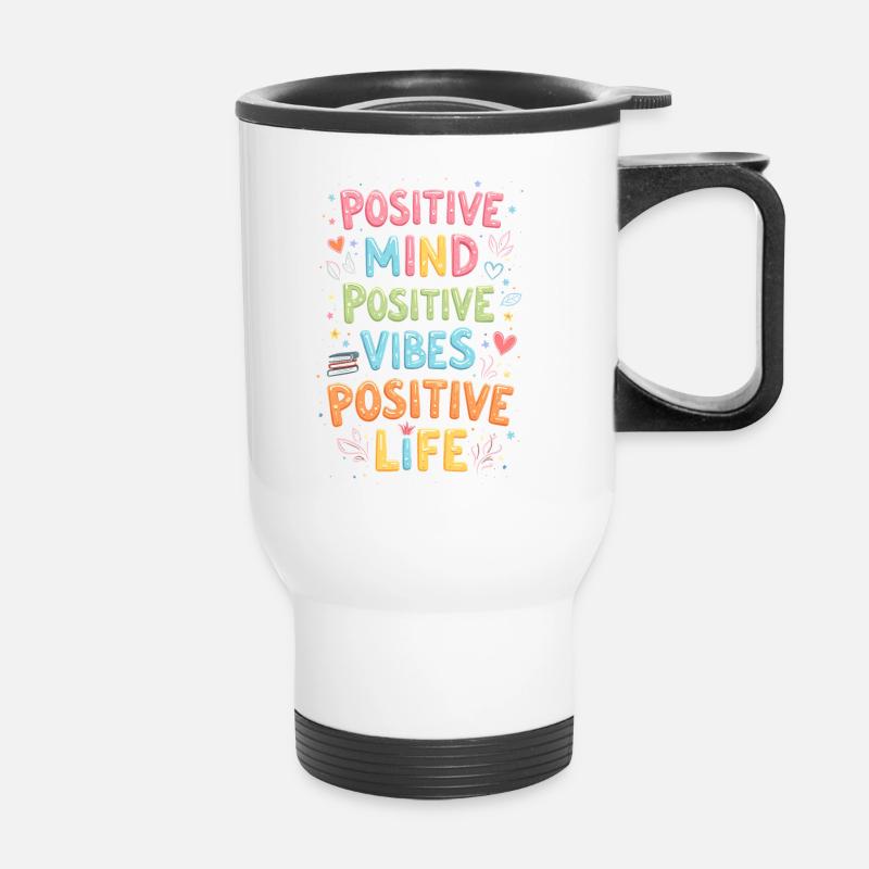 positivity - Thermal mug with handle - white