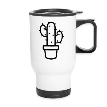 Cactus - Thermal mug with handle - white - Front