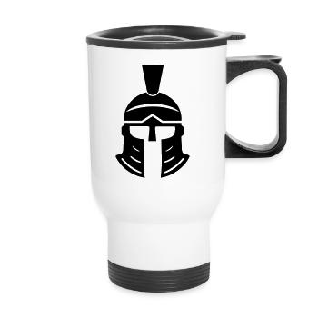 Spartan helmet - Thermal mug with handle - white - Front