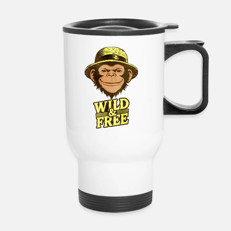 Free and wild - Thermal mug with handle - white
