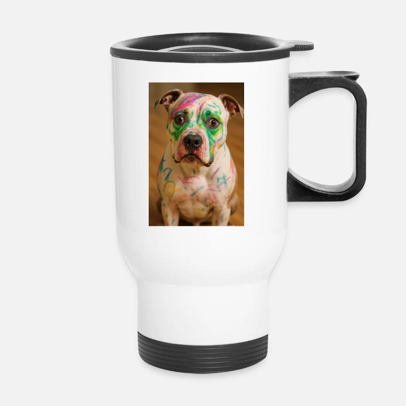 Le chien peint - Tasse isotherme avec poignée - blanc