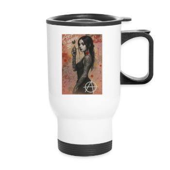 Art is weapon omikly femme guerrière révolution - Tasse isotherme avec poignée - blanc - Devant