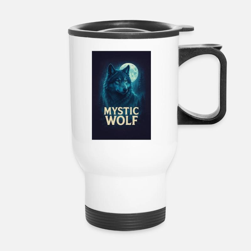 Mystic Wolf - Thermobecher mit Tragegriff - Weiß