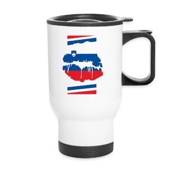 Slovenia - Thermal mug with handle - white - Front