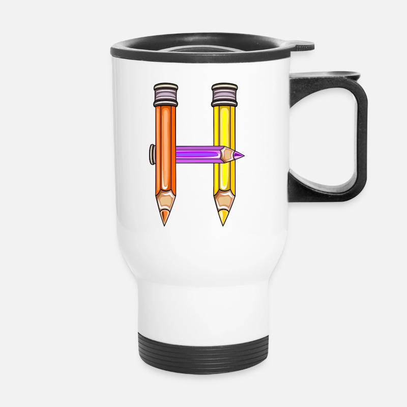 LETTRE INITIALE H ÉCOLE MATERNELLE - Tasse isotherme avec poignée - blanc