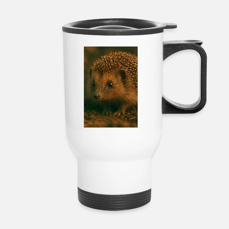 Animals - Hedgehog - Thermal mug with handle - white
