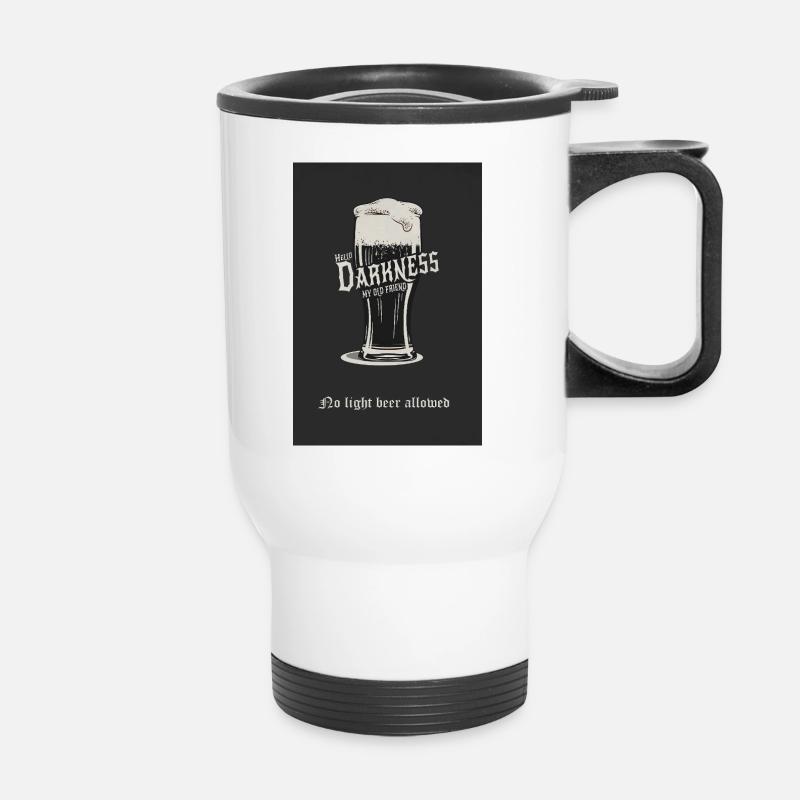 No Light Beer Allowed – Dark Beer Design - Thermal mug with handle - white