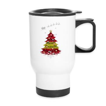 Sapin de Noël avec drapeau espagnol - Tasse isotherme avec poignée - blanc - Devant