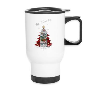 Christmas tree with Peru flag - Thermal mug with handle - white - Front