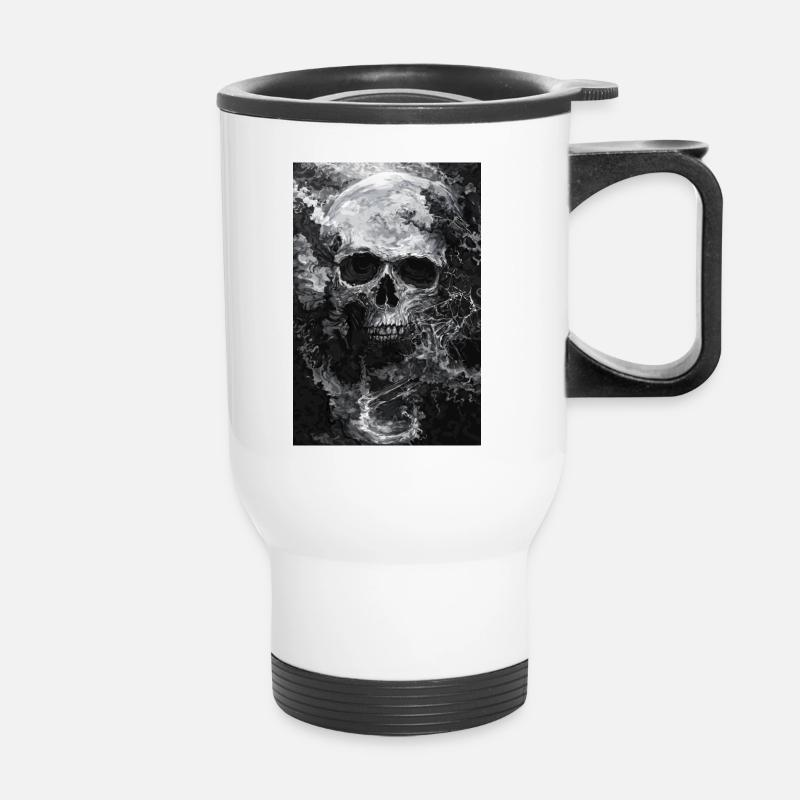 Horror Portrait Skull - Thermal mug with handle - white