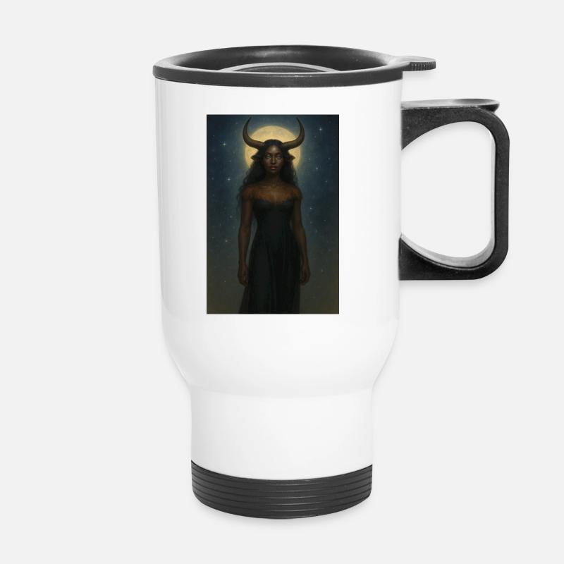 Mystical Horn Goddess - Thermal mug with handle - white