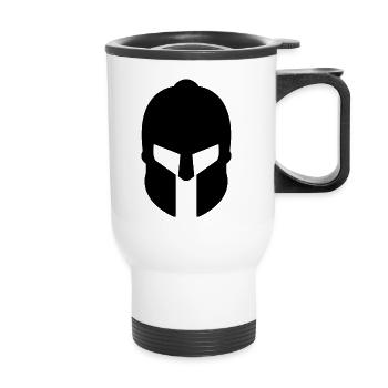 Spartanischer Helm - Thermobecher mit Tragegriff - Weiß - Vorne