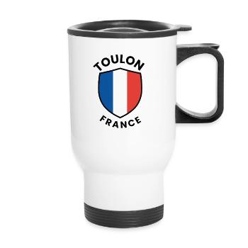 Drapeau du Bouclier de Toulon France - Tasse isotherme avec poignée - blanc - Devant
