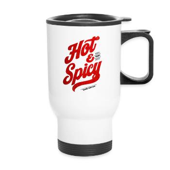 Chaud et épicé - Tasse isotherme avec poignée - blanc - Devant